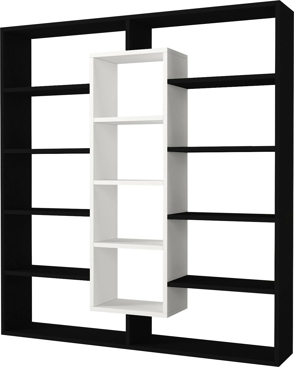 Raft librash Hanah Home, Ample, i zi dhe i bardhë