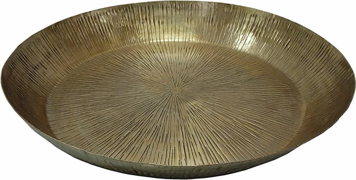 Tabaka dekorative Erdus, alumin, ngjyrë ari, 41x41x6 cm