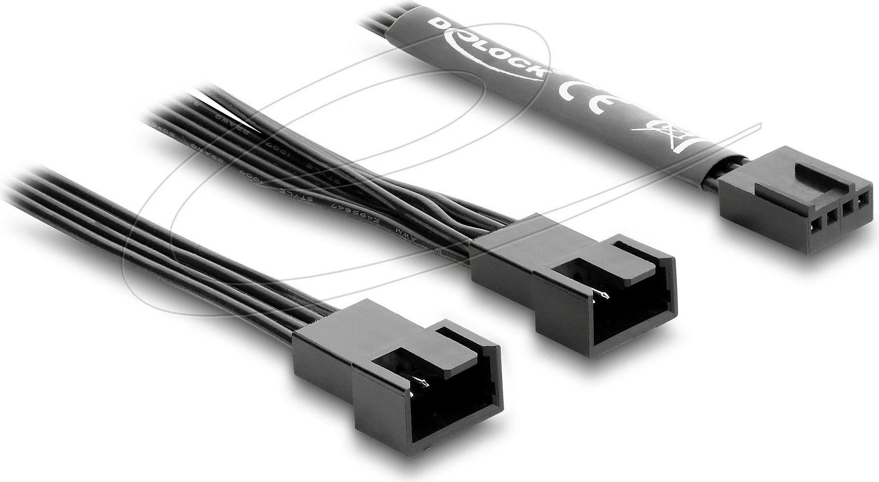 Kabllo ndarëse PWM për ventilatorë DeLOCK 84543, 4-pin në 2x 4-pin, 0.5 m, e zezë