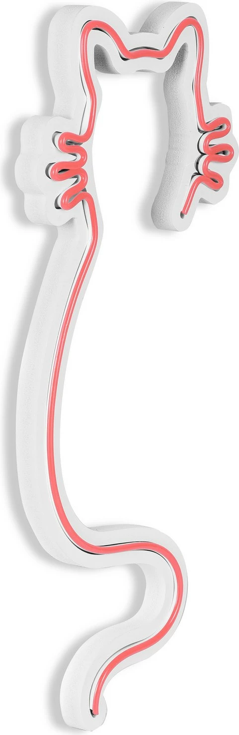 Dekor dritash LED, plastikë, formë mace, ngjyrë rozë, Wallity