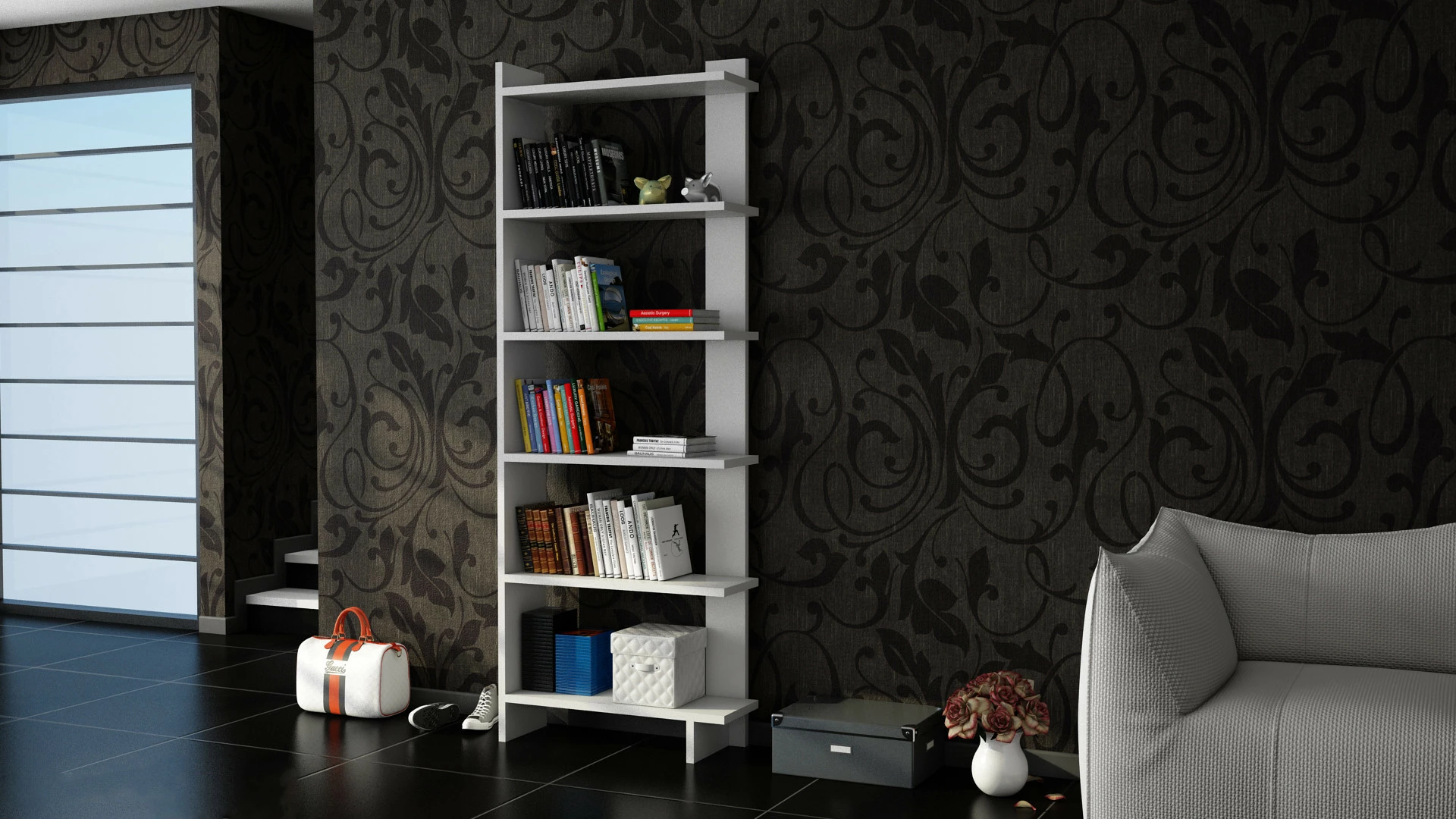 Raft librash Hanah Home, ngjyrë e bardhë, Order