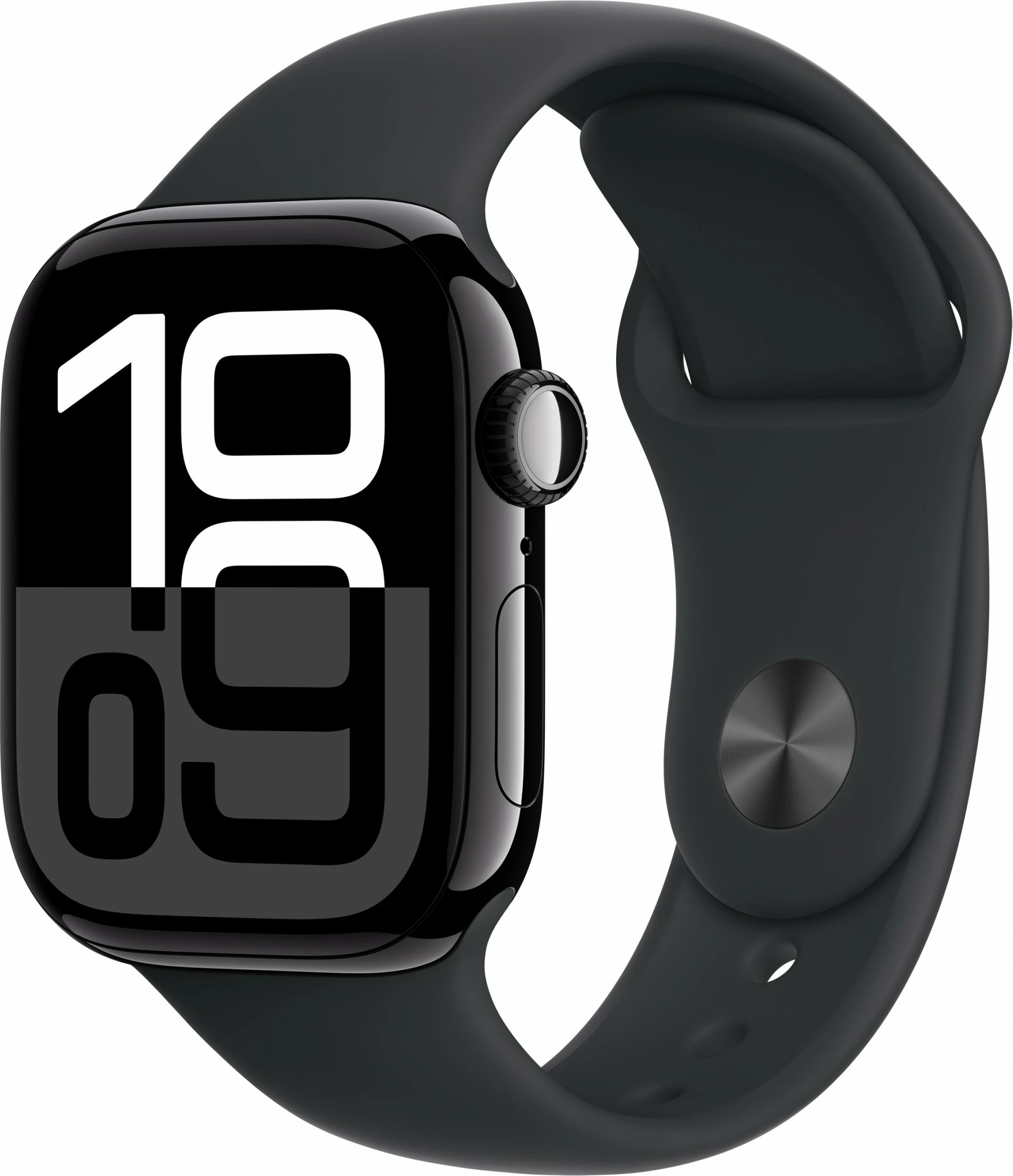 Apple Watch S10 GPS, 42mm, Jet Black Aluminum Case with Black Sport Band, S/M