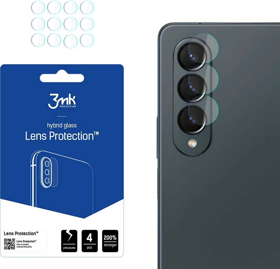 Xham hibrid mbrojtës për kamerë 3mk Protection Lens Protection për Samsung Galaxy Z Fold 4, Transparent