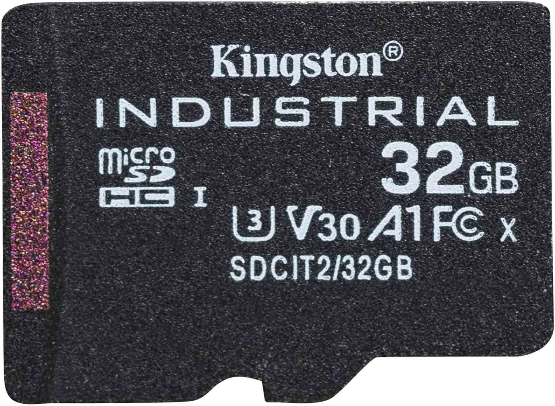 MicroSDHC kartelë Kingston 32GB Industrial, Class 10, UHS-I, U3, V30, e zezë