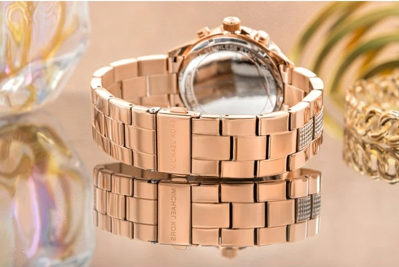 Orë dore për femra Michael Kors, rozë e artë