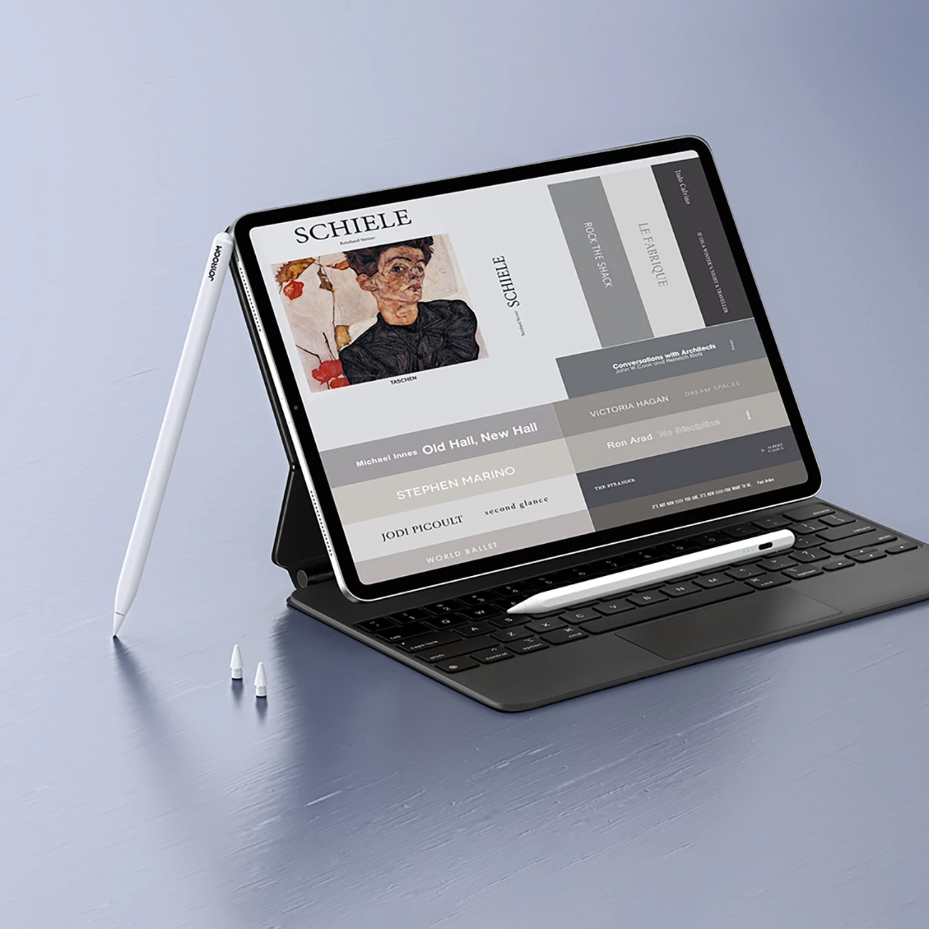 Stilus aktiv Joyroom JR-X9S Pro, USB-C, 130 mAh, 2 maja ndërrueshme, i bardhë