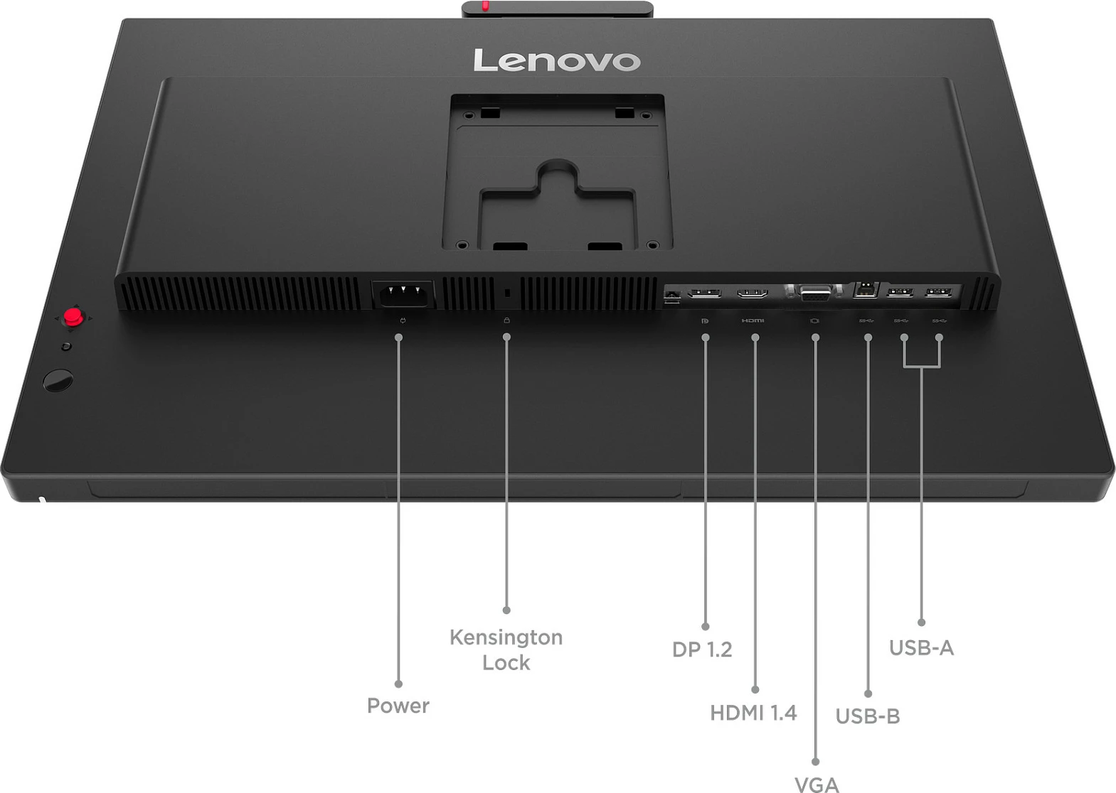Monitor Lenovo ThinkVision T27QD-4v, 27", QHD 2560x1440, HDMI/DP/USB-C Dock, kamerë/mikrofon/altoparlantë, Eclipse Black