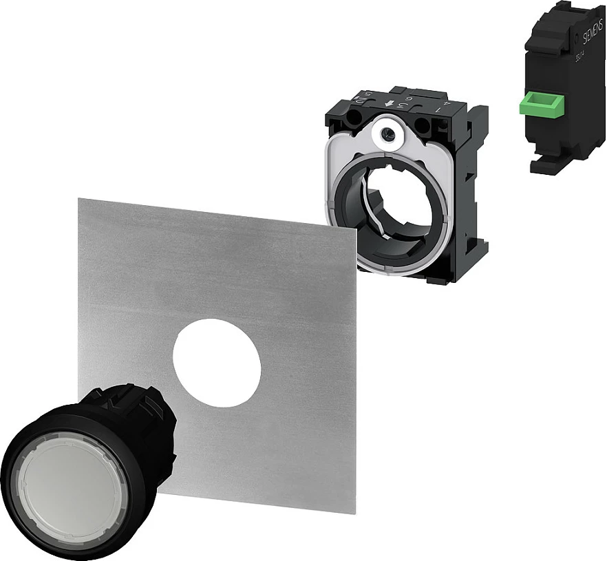 Buton shtypës Siemens 3SU10000AB700AA0, 22mm, i rrumbullakët, transparent