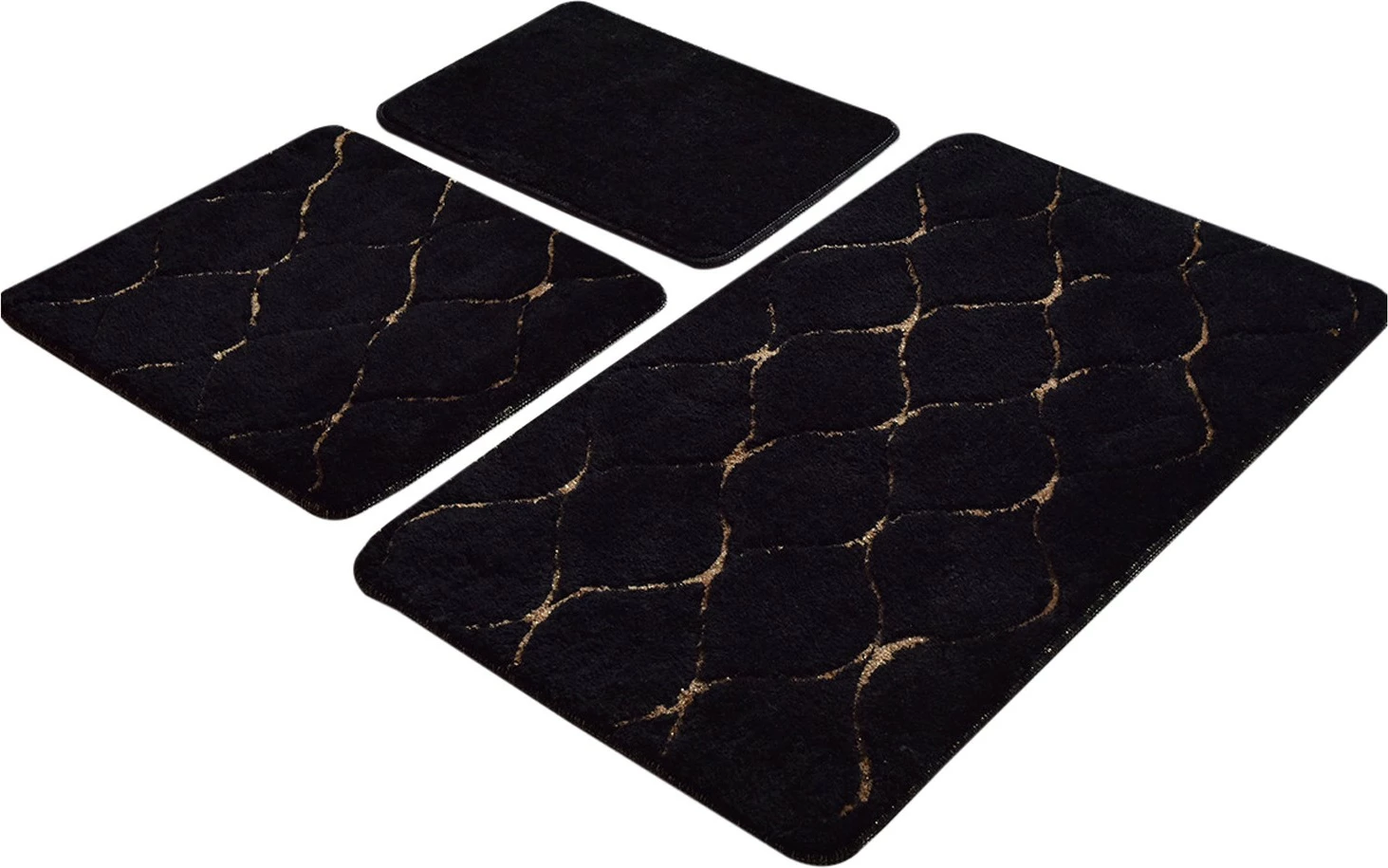 Set tapetash banjoje akrilike (3 copë), Mijolnir Infinity, e zezë dhe ari