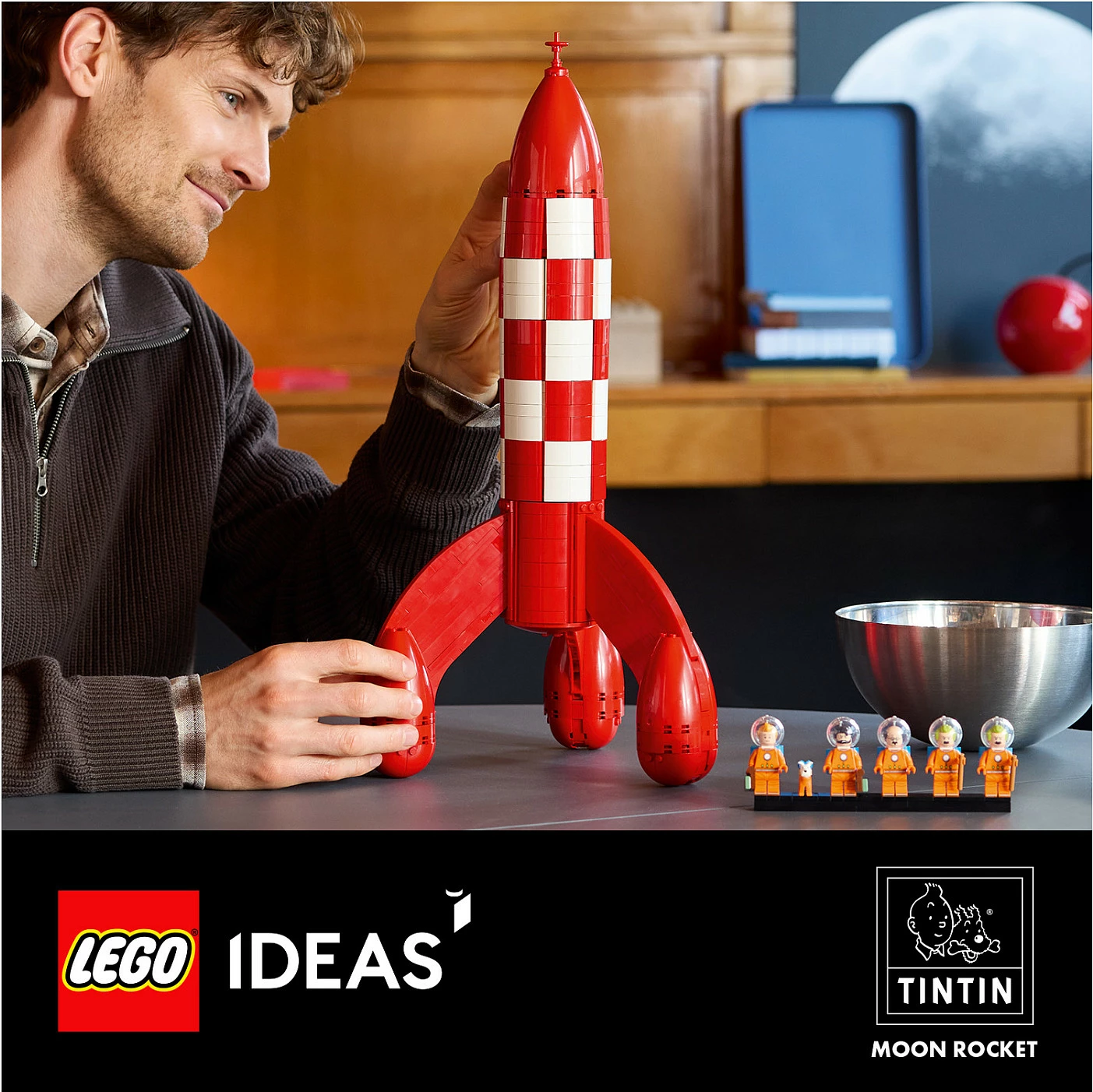 Set ndërtimi LEGO Ideas 21367 Tintin Moon Rocket, 1283 pjesë, 18+, multikolor