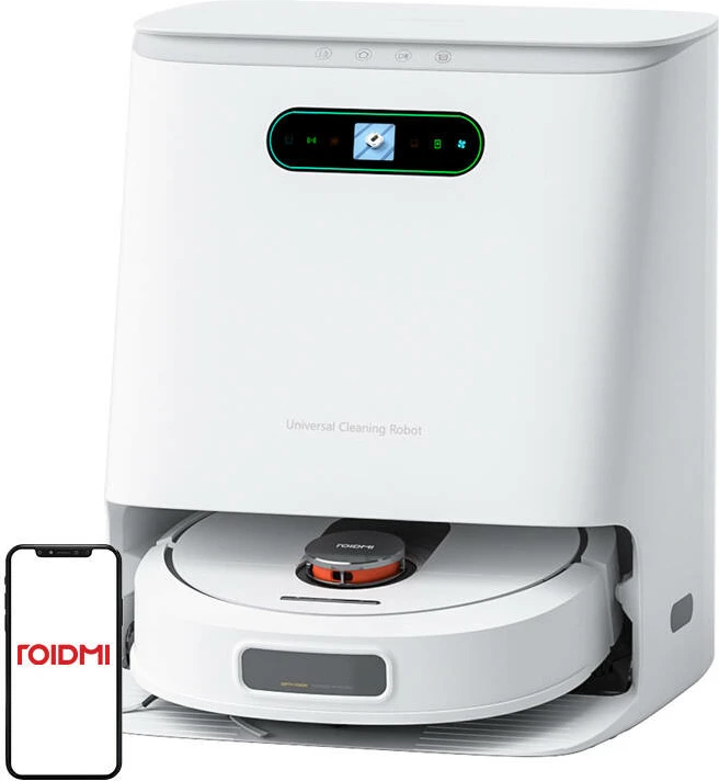 Robot pastrues Roidmi EVA 2023, me stacion automatik, i bardhë