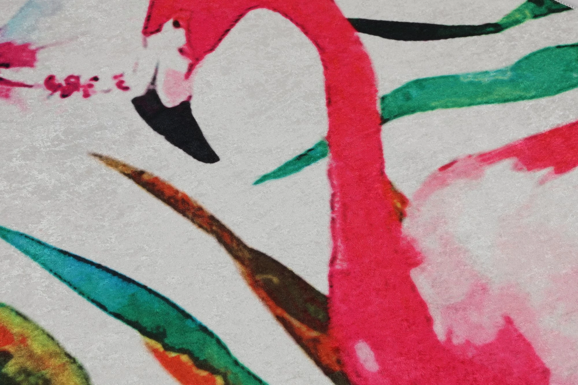 Tapet për banjo, model flamingo, shumëngjyrësh, 140 cm