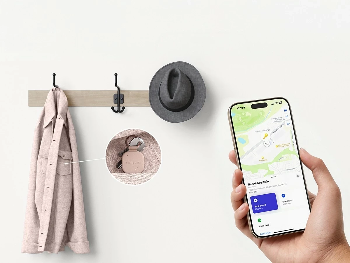 Brelok Satechi FindAll Keychain, locator, rozë