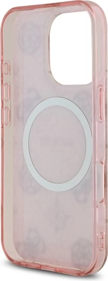 Mbështjellës Guess IML Peony On 4G Background MagSafe për iPhone 16 Pro, Rozë