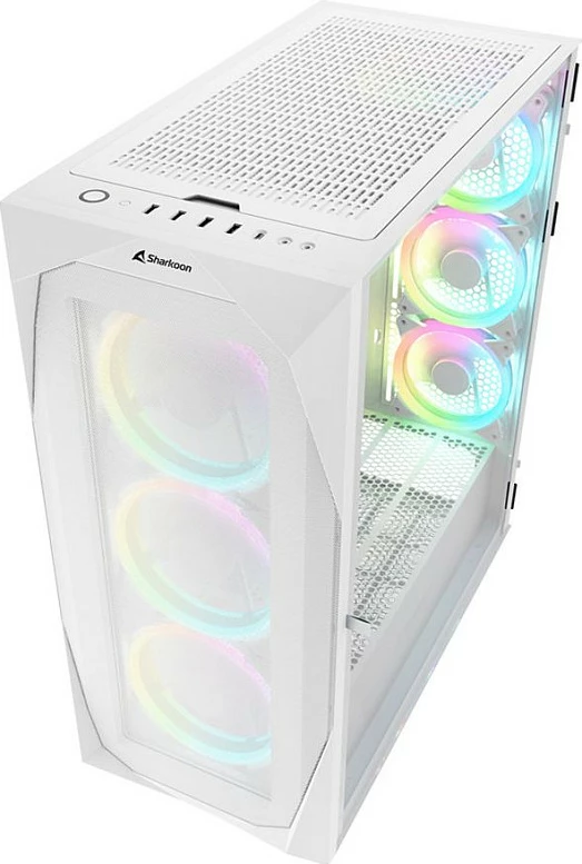 Kasë Sharkoon REV300 midi tower e bardhë me RGB