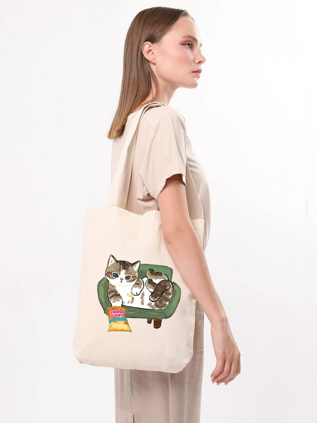 Torbë tote Zoozie Bags, 1616, krem