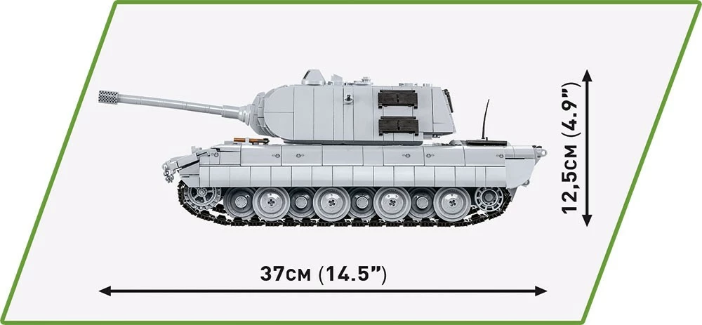 Set blloqesh Cobi Klocki Panzerkampfwagen E-100, 1511 pjesë, me figurë, Gri