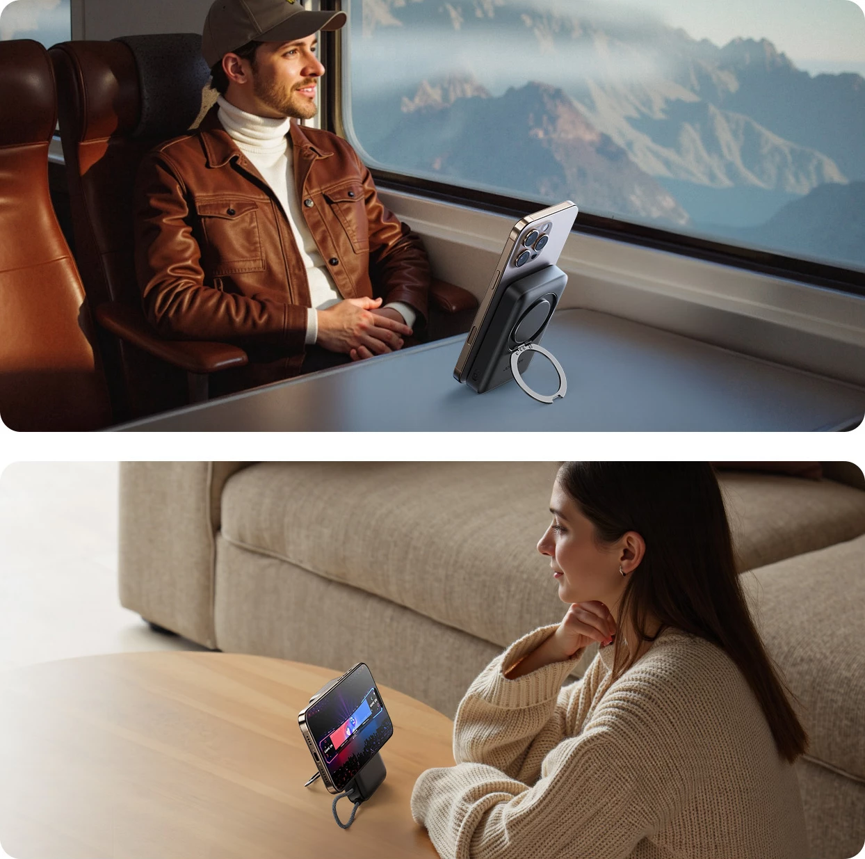 Powerbank Joyroom JR-PBM02 10000mAh, 22.5W, 3-në-1, MagSafe, me kabllo të integruar, e zezë