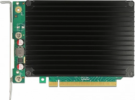 Kartë zgjerimi DeLOCK PCIe x16 në 4x M.2 NVMe, PCIe 4.0, me heatsink, e zezë