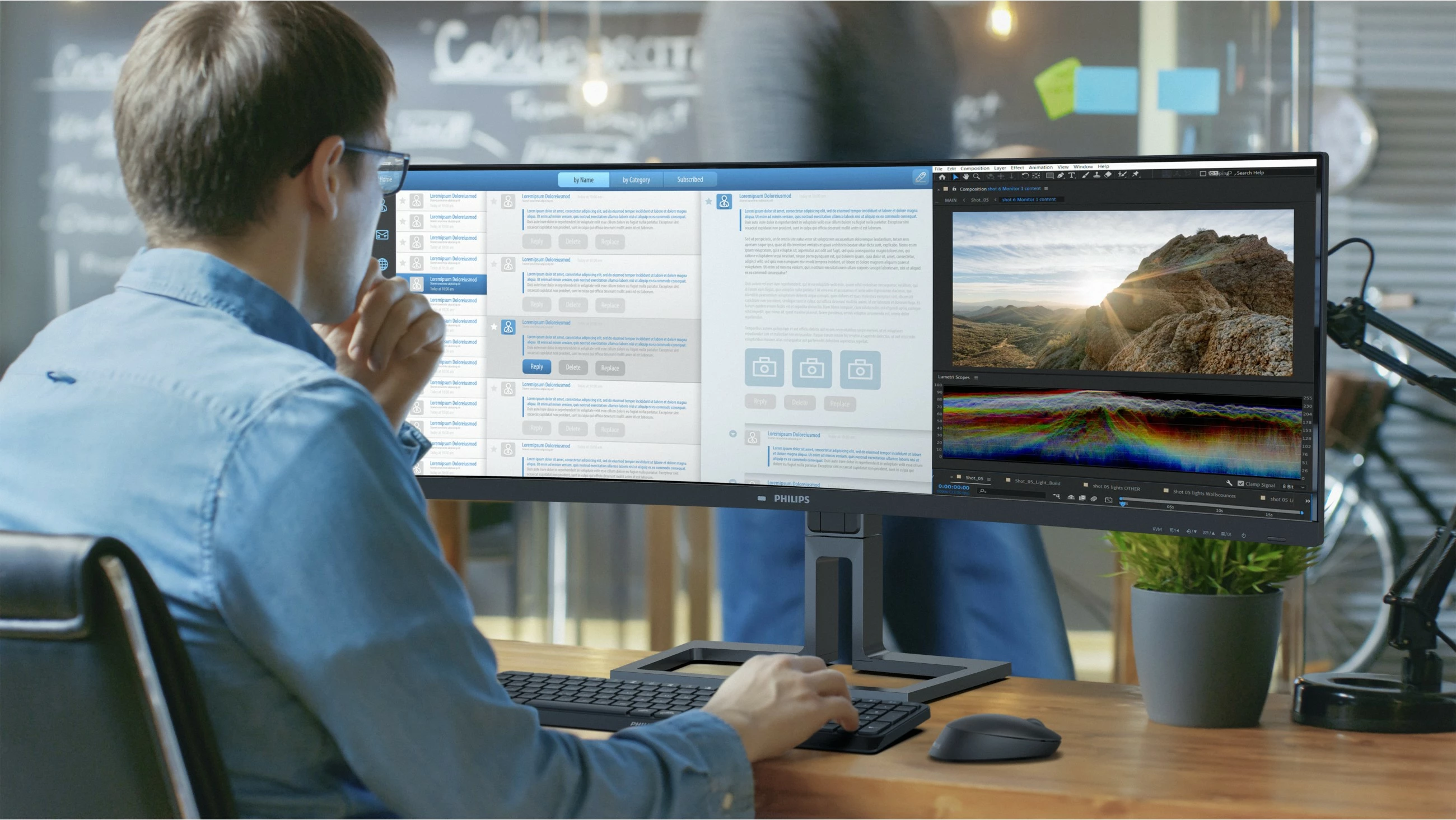 Monitor Philips 6000 series 45B1U6900C/00, 44.5 inç, UltraWide Dual Quad HD, LED, 5120x1440, e zezë