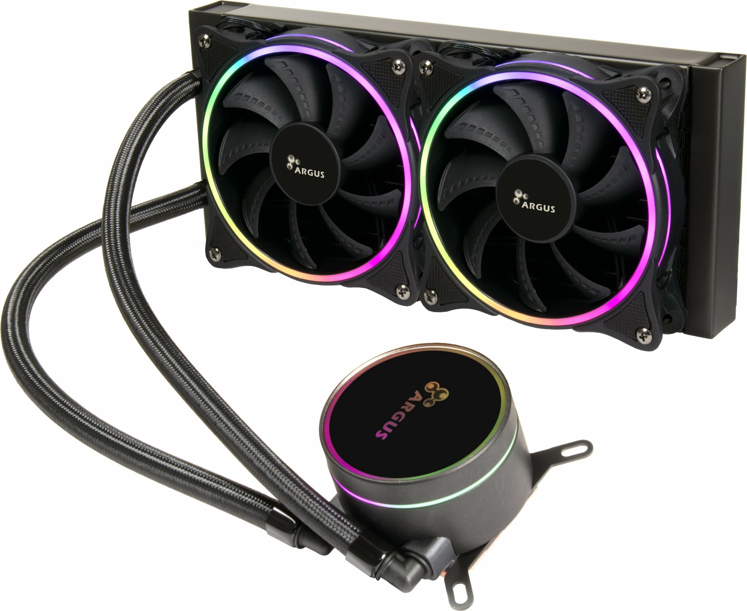Kasë uji Inter-Tech Argus Iceman LC-240 RGB, 240mm, LED RGB, e zezë