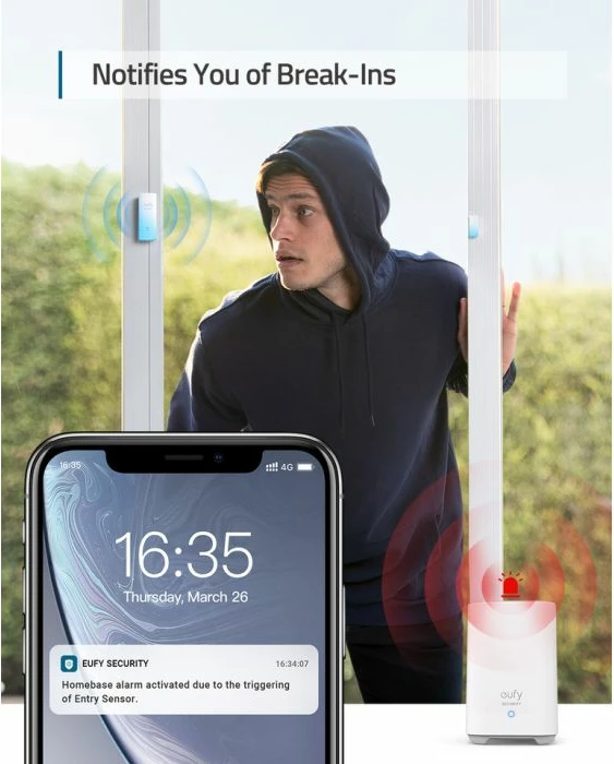 Sistem alarmi smart Anker Eufy Security T8990321, set 5 copë, e bardhë