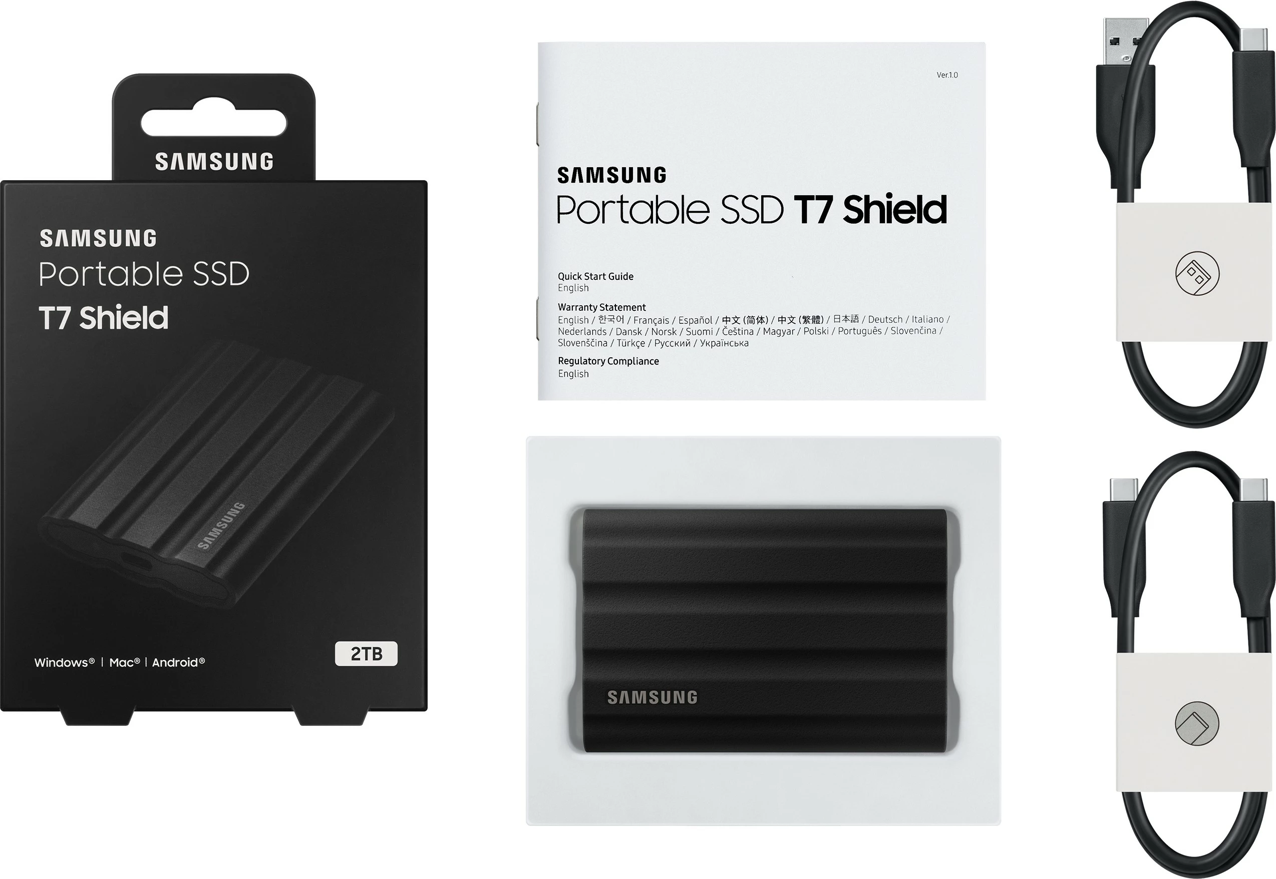 SSD ekstern Samsung MU-PE2T0S, 2 TB, USB Type-C, i zi