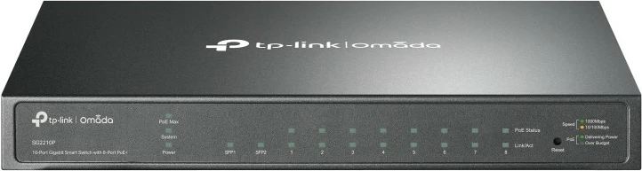 Switch TP-Link Omada 10-Port Gigabit Smart, 8-Port PoE+, Managed, L2/L2+, Gigabit Ethernet (10/100/1000), Power over Ethernet (PoE)