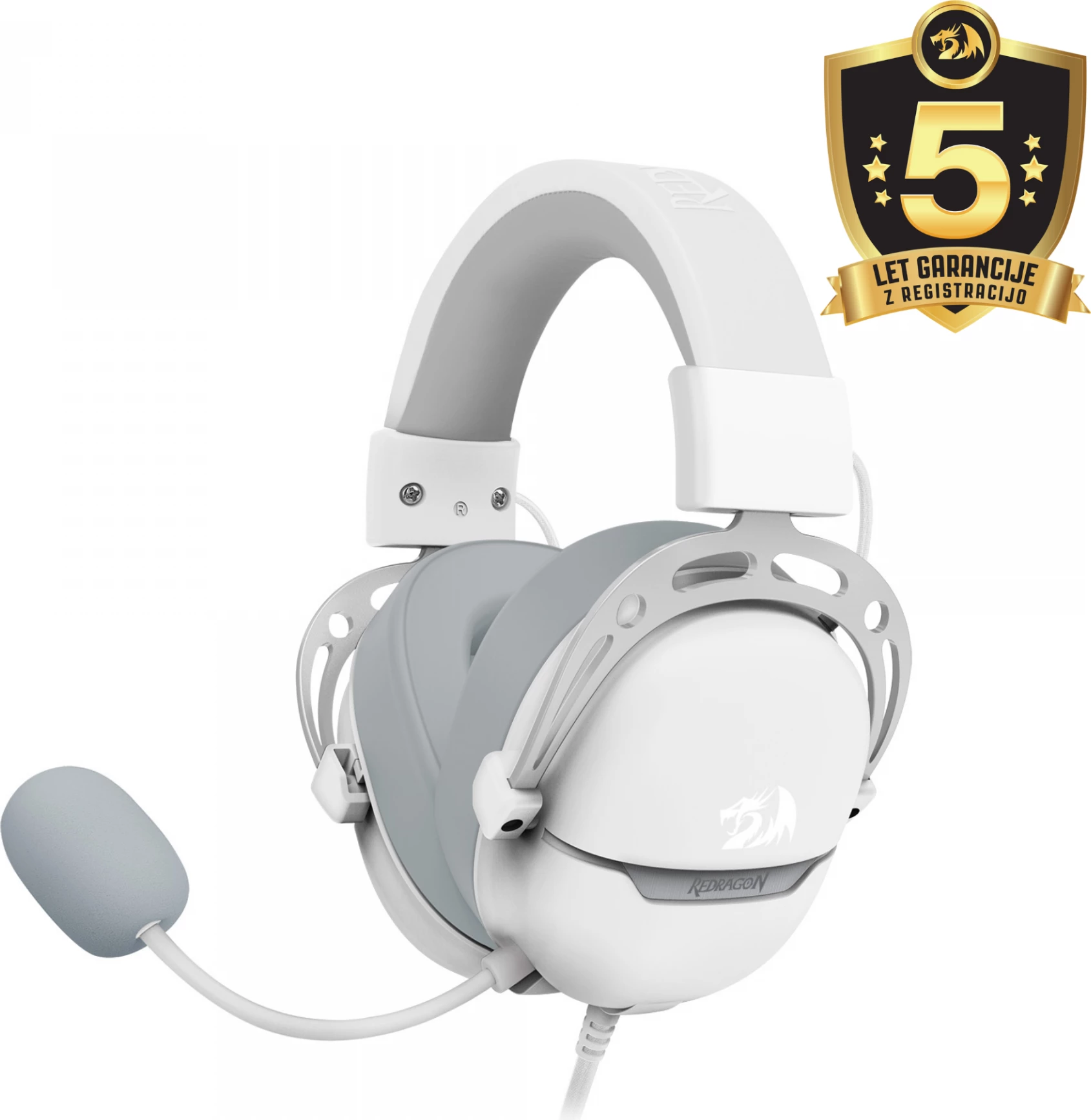 Kufje gaming Redragon Aurora H376PP, 7.1 surround, USB me kabllo, me mikrofon, të bardha