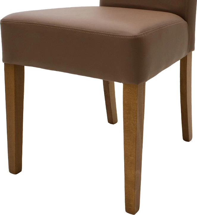 Karrige Ditta me pu ngjyrë kafe e çelët - këmbë druri arre, set prej 2 copë