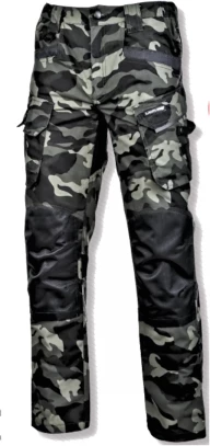 Pantallona pune LAHTI PRO L4051901 slim fit me lidhëse, kamuflazh zi-jeshil