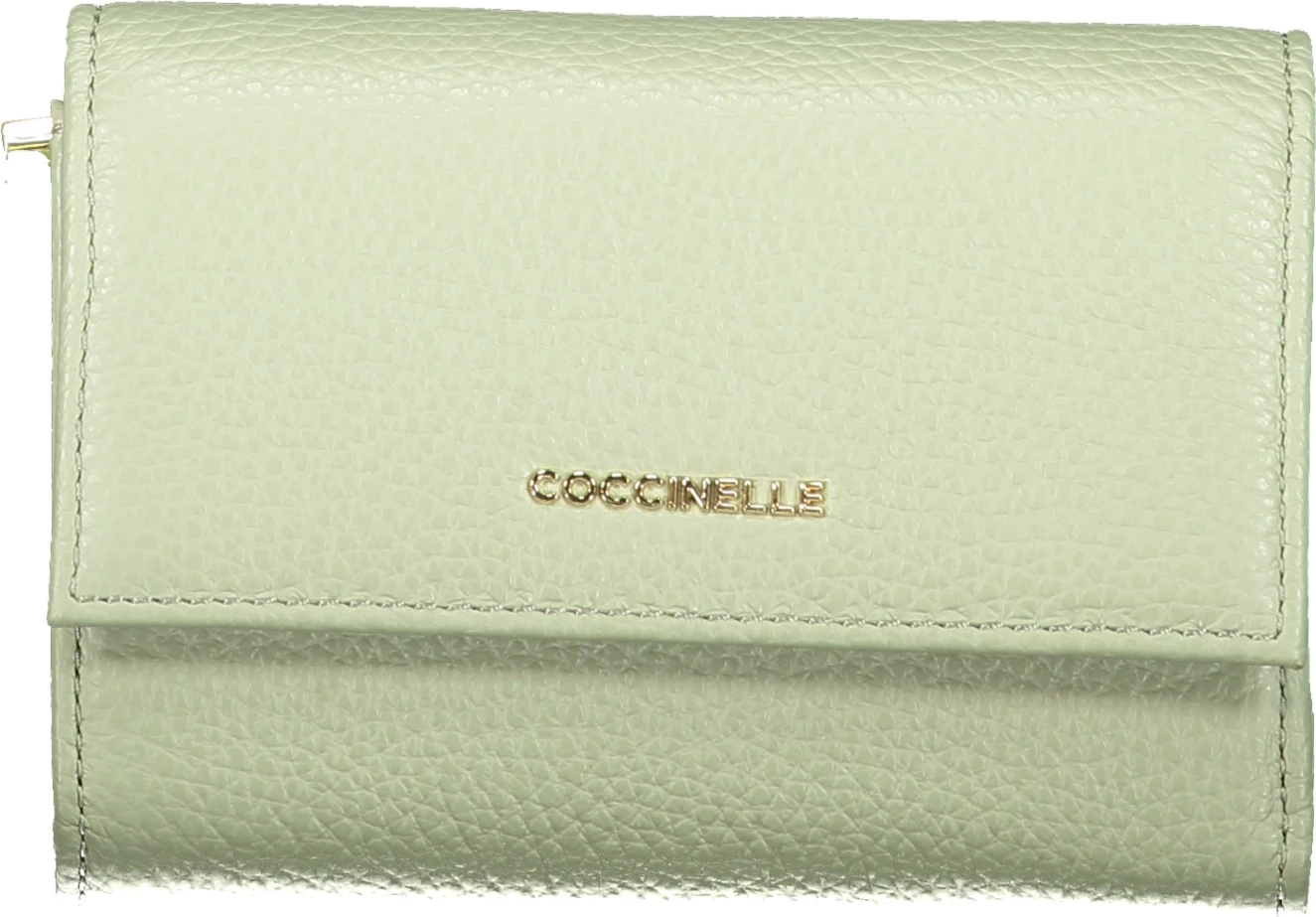Portofol për femra COCCINELLE Metallic Soft Wallet, e gjelbër