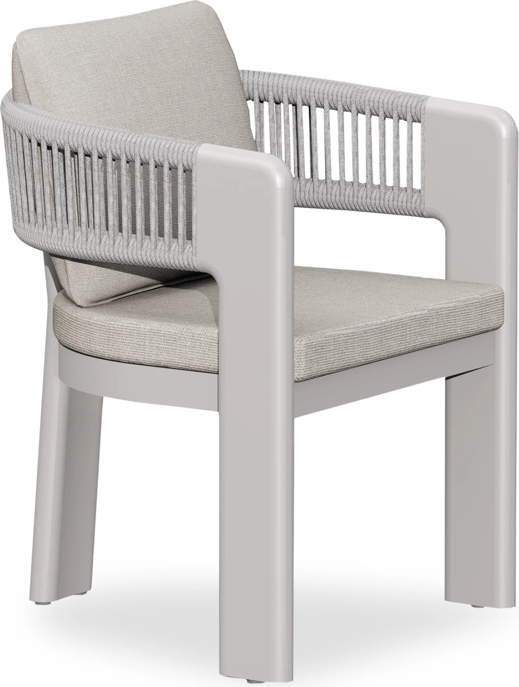 Karrige ngrënieje për jashtë BARON CD6482.04, alumin, litar sintetik, material Olefin, bezhë, 59x59x73.5H, set prej 2 copë