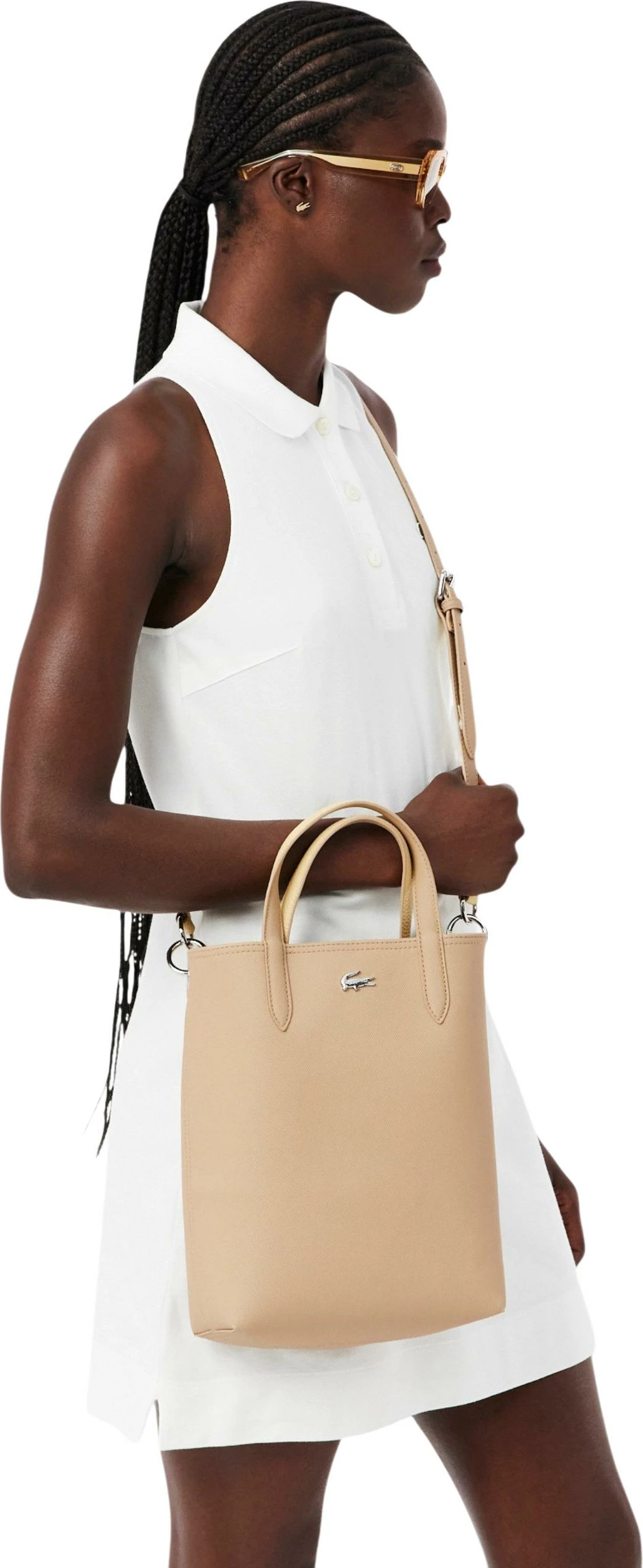 Çantë shopping Lacoste NF2991 për femra, bezhë