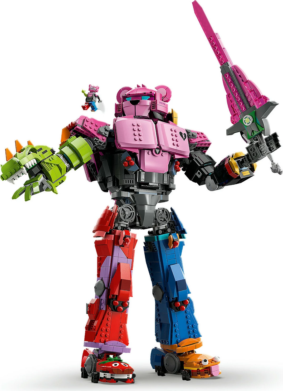 Set ndërtimi LEGO Fortnite Mecha Team Leader 77078, 2503 copë, figurë mech 45 cm, multikolor