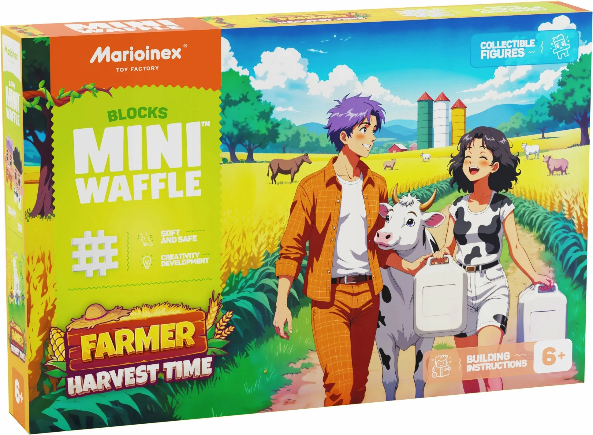Blloqe ndërtimi Marioinex Mini Waffle Farmer Harvest Time 102 copë (07566)