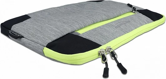 Çantë sleeve për laptop DeLOCK 13.3", me zingjir, rezistente në ujë, zi/gri/verdhe