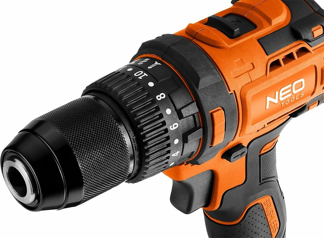 Trapan/vidhosës me bateri Neo 04-619 18 V, brushless, 95 Nm, çakëll 13 mm, portokalli/zi, pa bateri dhe pa karikues