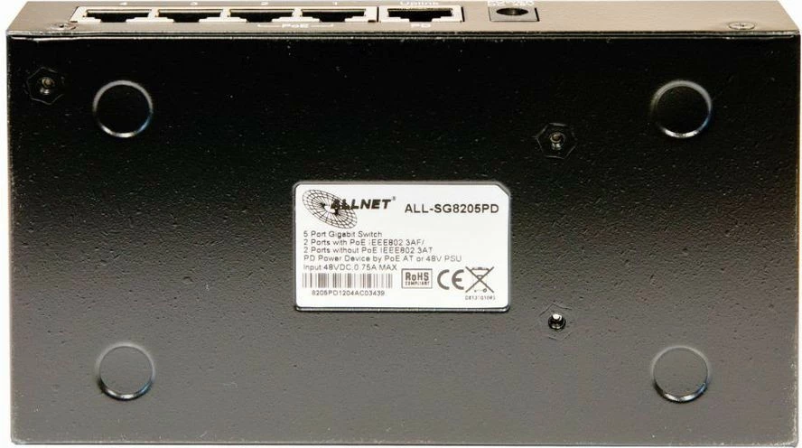 Switch ALLNET ALL-SG8205PD, Unmanaged, L2, Gigabit Ethernet (10/100/1000), PoE, e zezë