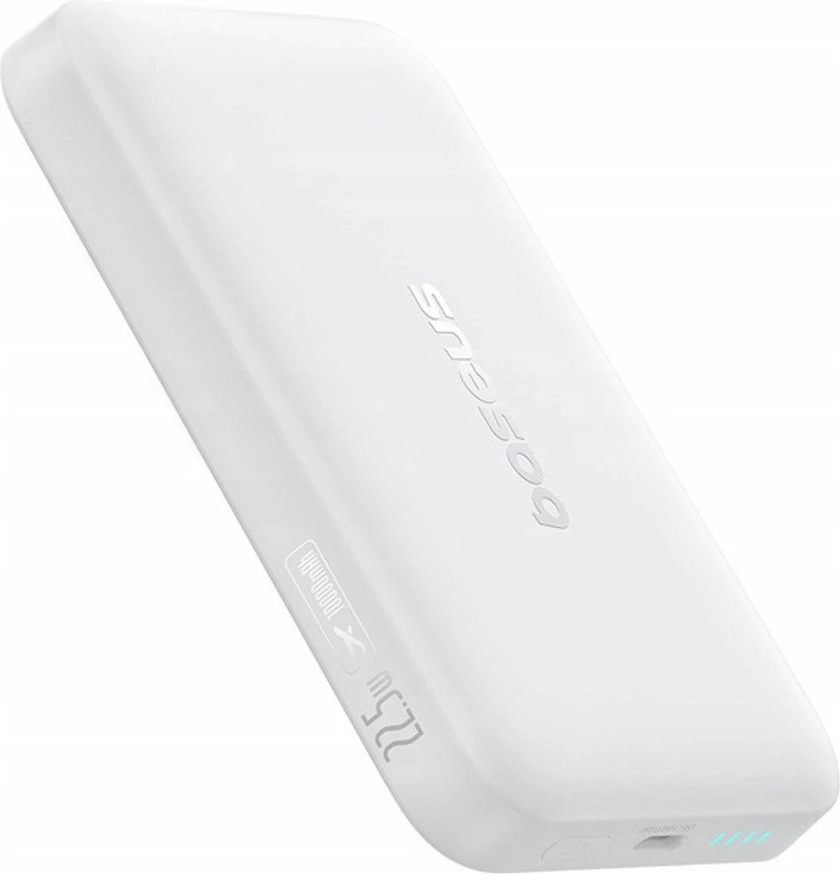 Powerbank Baseus EnerFill FM11 Ultra-Mini 10000mAh 22.5W, karikim magnetik/wireless 15W, USB-C, i bardhë