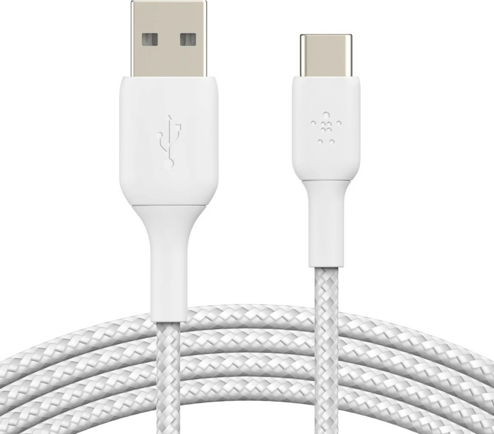 Kabllo Belkin CAB002BT1MWH, USB-A në USB-C, 1m, e bardhë