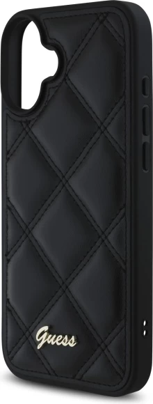 Mbështjellës Guess Quilted Metal për iPhone 16 Plus, 6.7", i zi