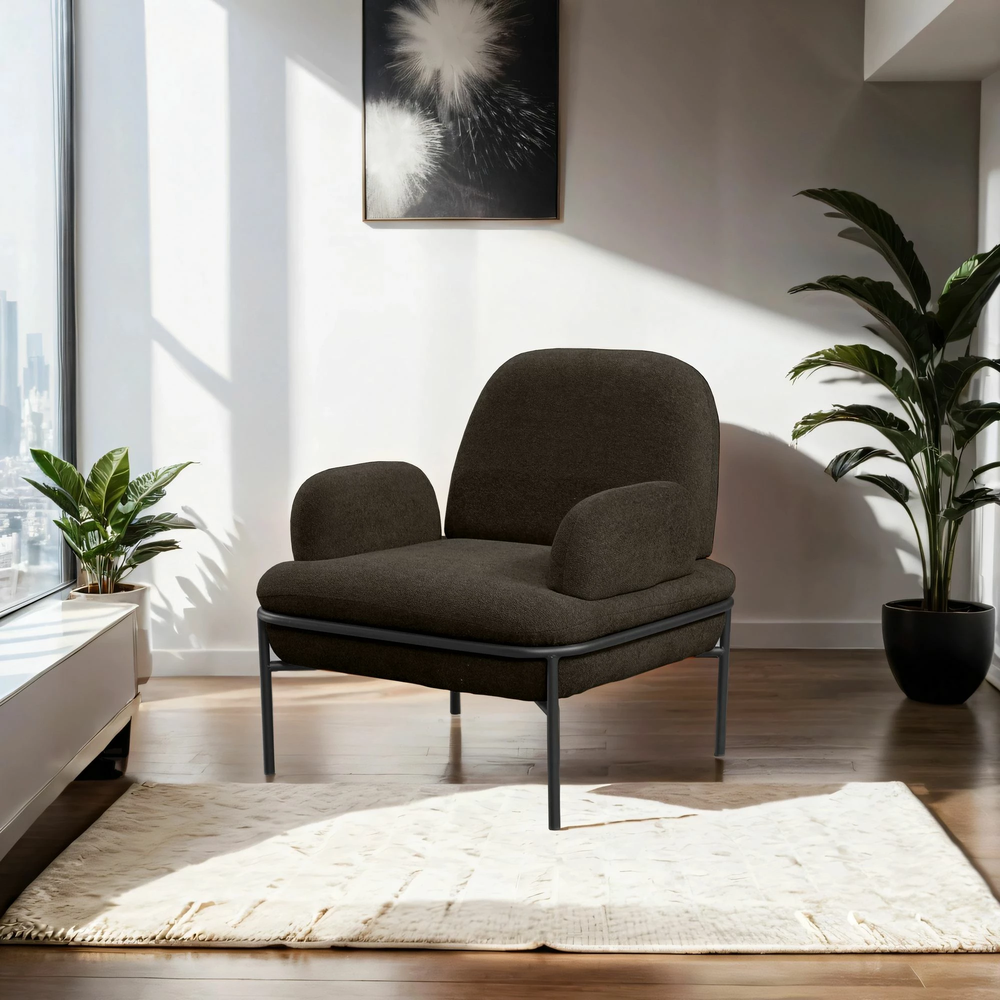 Karrige krahu, Atelier del Sofa, Aster, ngjyrë antracit