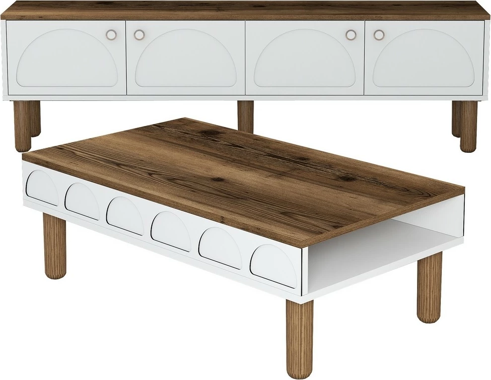 Set mobiljesh për dhomë dite, Skye Decor, Bohem 854, e bardhë