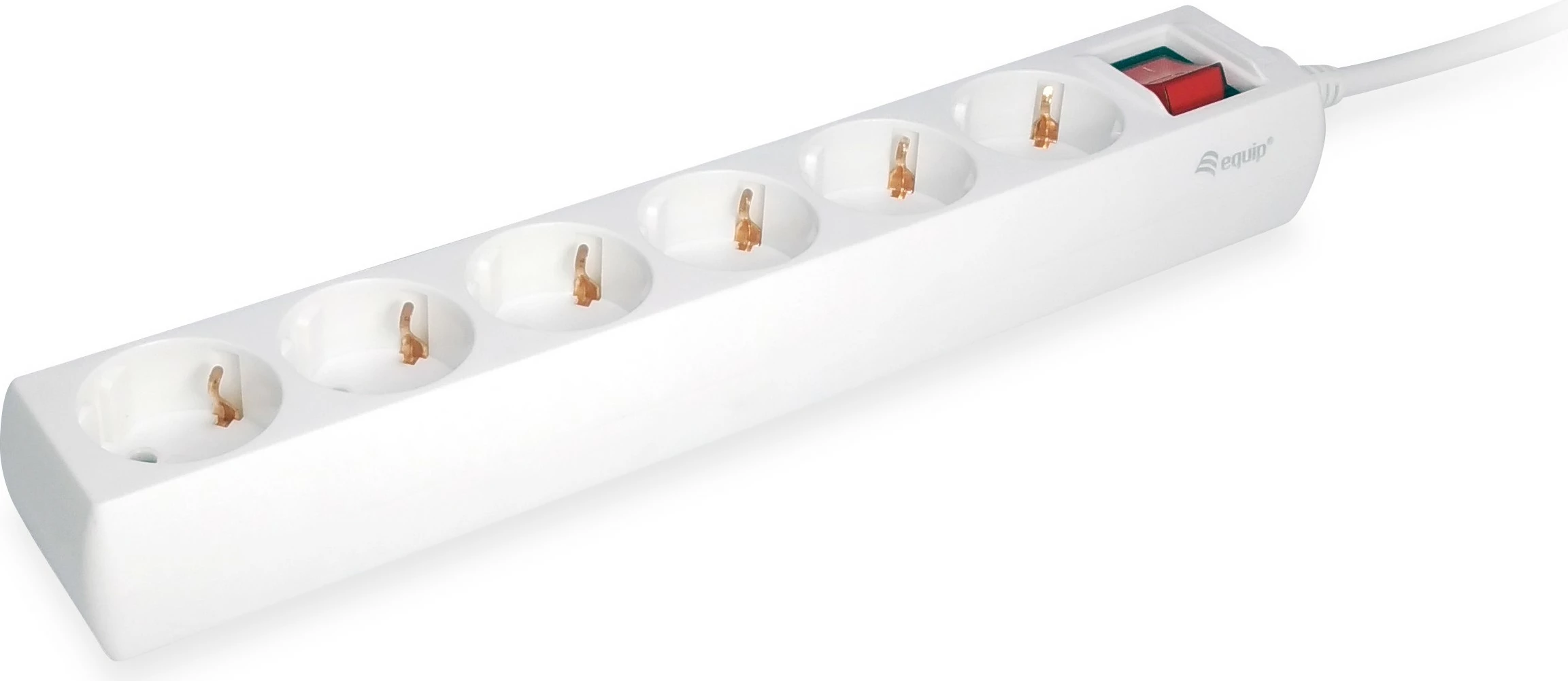 Shtrirëse rryme EQUIP 245552, 6 dalje, 1.5m, plastikë, e bardhë