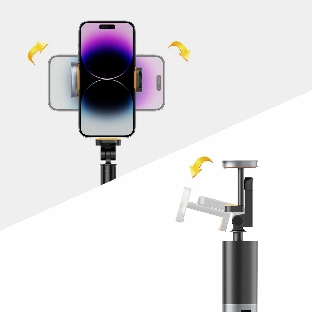 Selfie stick me tripod Tech-Protect L08S me telekomandë Bluetooth, deri 141cm, e zezë