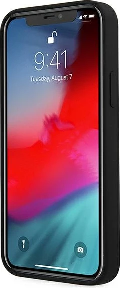 Mbështjellës Guess GUHCP12SLSVSBW për iPhone 12 mini 5.4", silikon, zi/bardhë