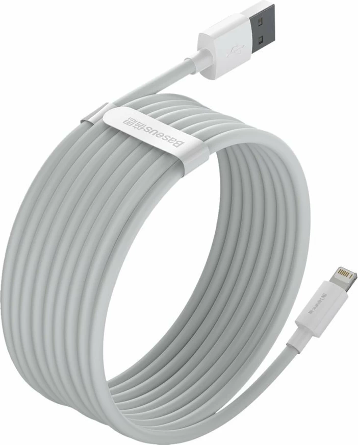 Kabllo USB-Lightning Baseus TZCALZJ-02, 1.5m, Set 2 copë, Bardhë