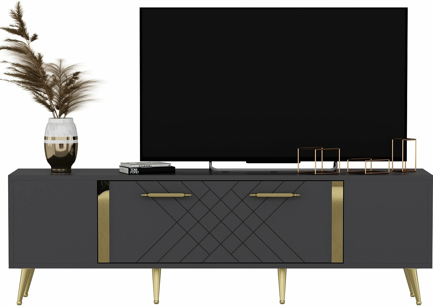 Komodë TV Hanah Home, Detas, anthracite dhe ari