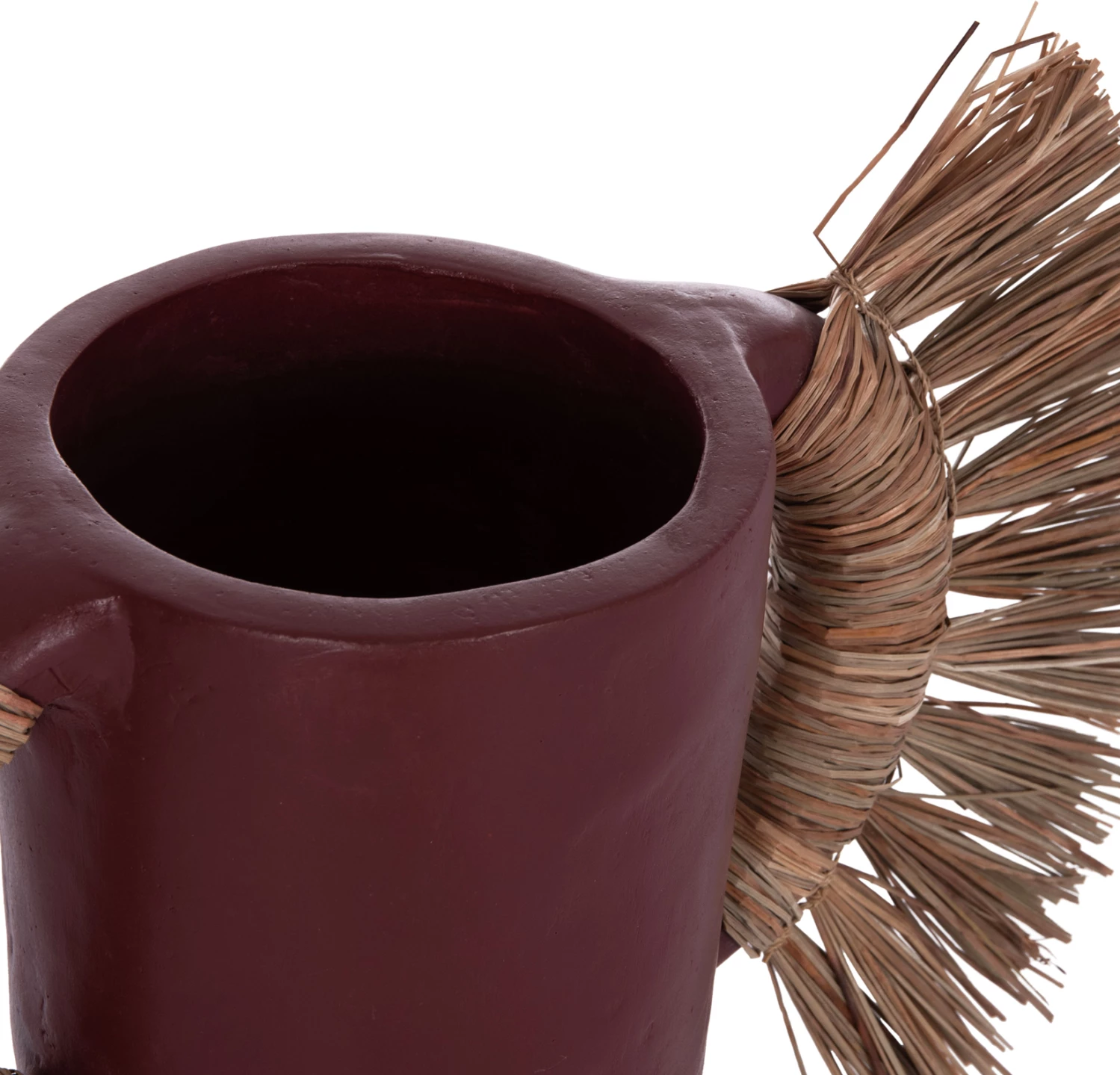 Vazo dekorative tavoline ALICA, terrakotë, ngjyrë maro, me bar të thatë, FH4668.06S, 55x19x34Hcm